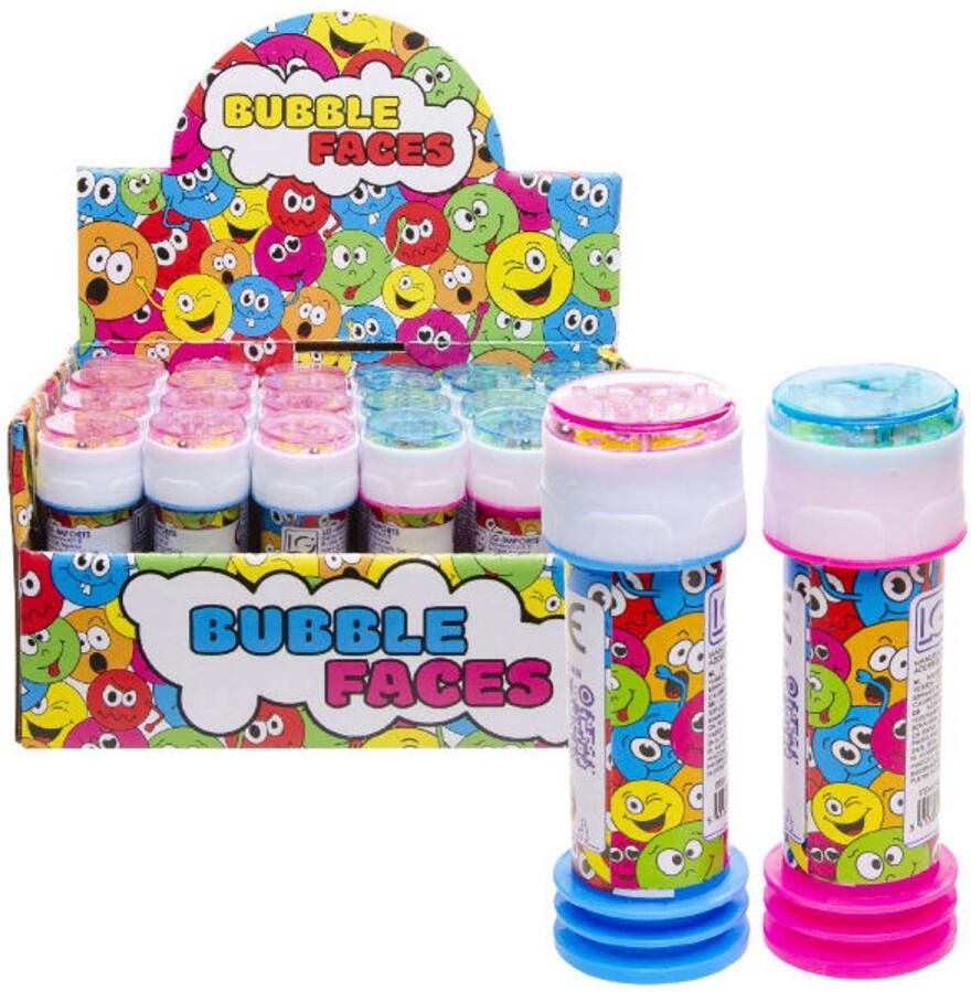 Decopatent ® Uitdeelcadeaus 24 Stuks Vrolijke Smiley Bellenblaas