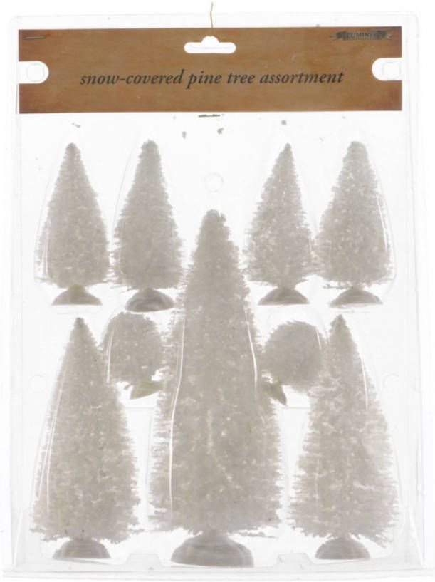 Decoris Modelbouw Miniatuur Boompjes Wit 9x Stuks Kunststof Modelbouwdecoratie