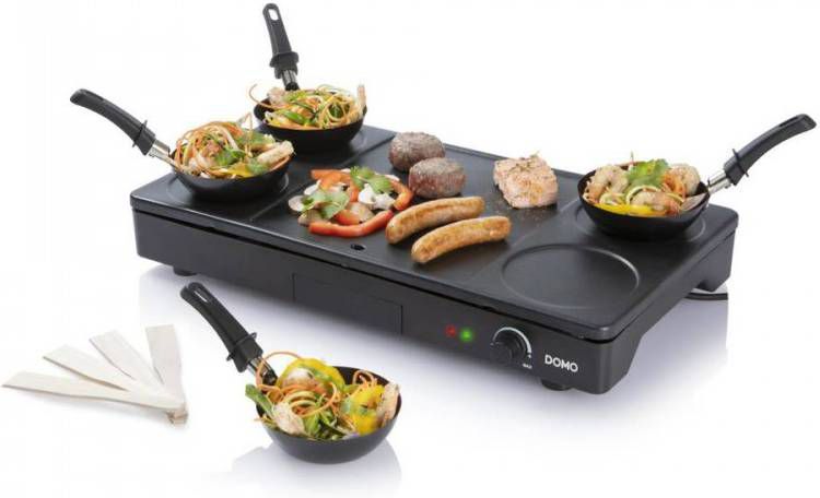 DOMO Do8712w Wokset Partyset Met Grill 4 Pannetjes