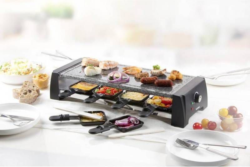 DOMO Do9189g Steengrill Gourmetset Racletteset 8 Personen