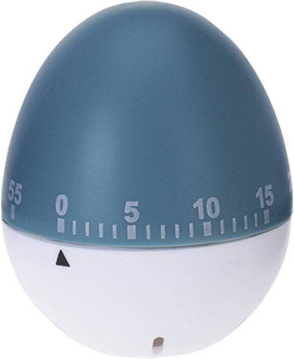 Excellent Houseware Kookwekker/eierwekker In Ei Vorm Kunststof 7 Cm Blauw/wit Kookwekkers