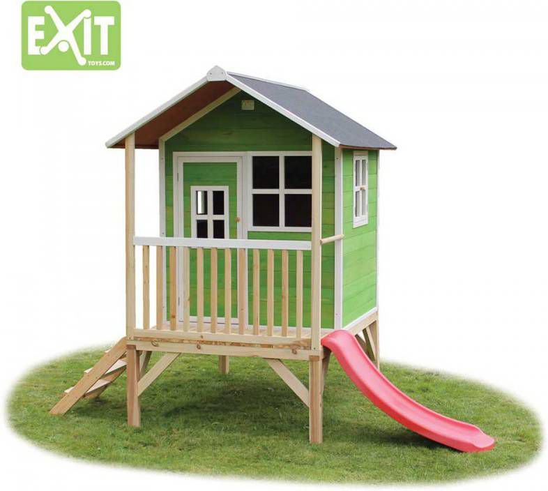 EXIT Toys Exit Speelhuis Loft 300 Met Glijbaan Groen