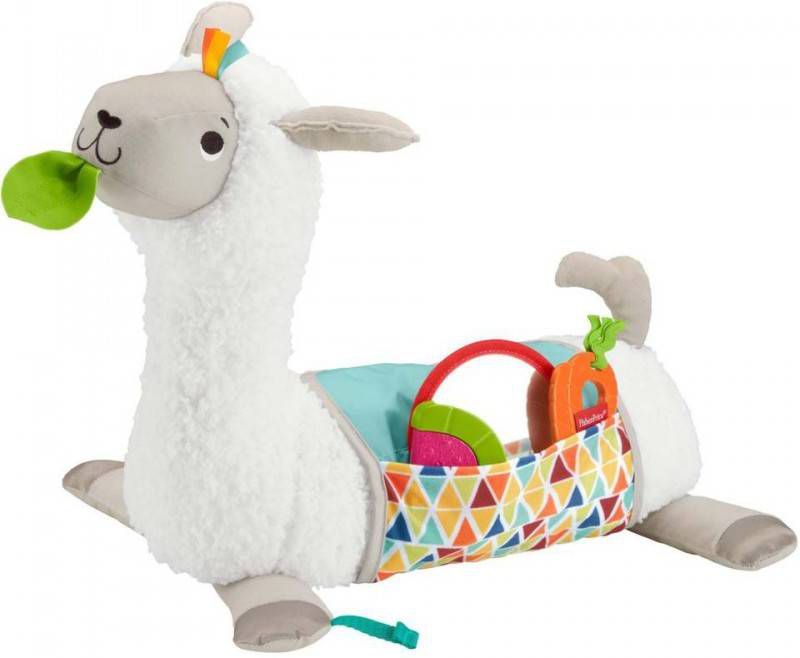 Fisher price Knuffeldierkussen Tummy Time Lama 43 Cm Pluche Wit