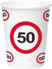 Folat 8x Stuks Drinkbekers Van Papier In 50 Jaar Verjaardag Thema 350 Ml Feestbekertjes online kopen