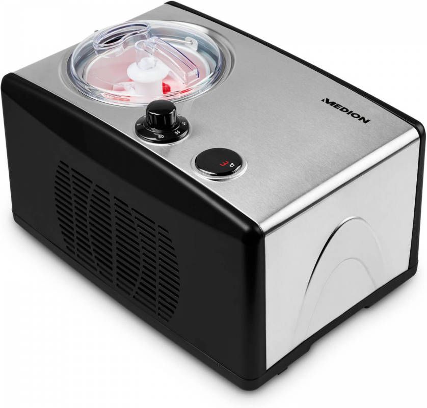MEDION IJsmachine MD 18387 | Voor ijs, bevroren yoghurt en sorbets | Inhoud 1, 5 liter | 150 Watt vermogen