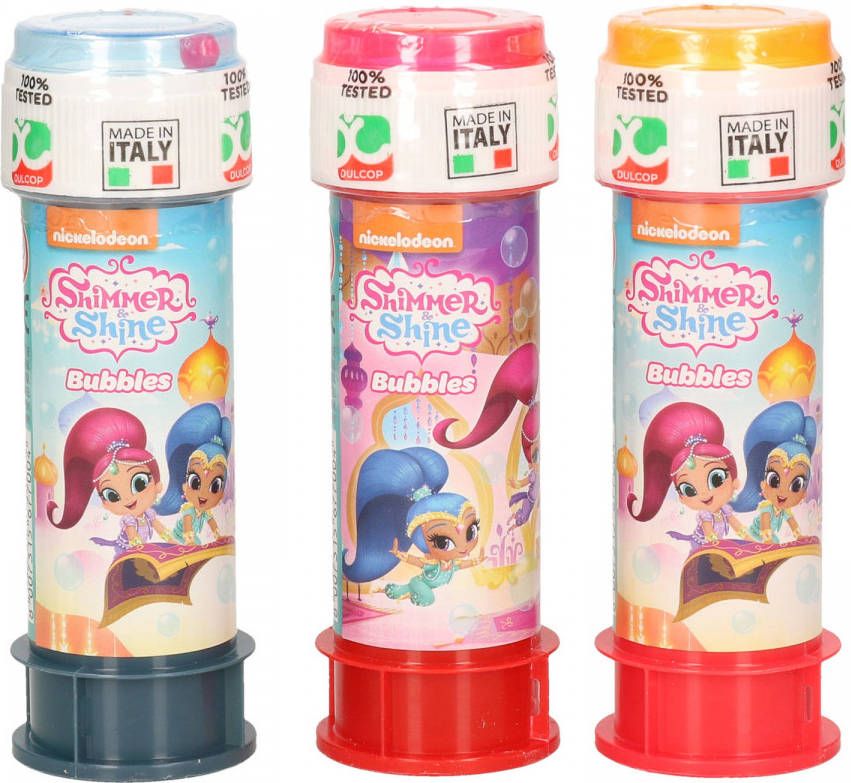 Merkloos 3x Shimmer And Shine Bellenblaas Flesjes Met Bal Spelletje In Dop 60 Ml Voor Kinderen Bellenblaas