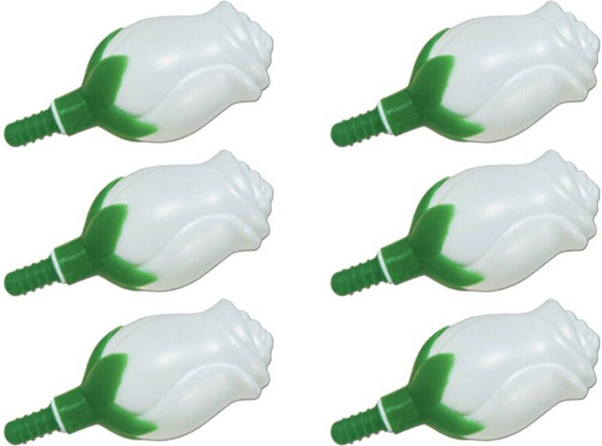 Merkloos 6x Witte Roos Bellenblazen 6 Cm Bruiloft/jubileum Bellenblaas