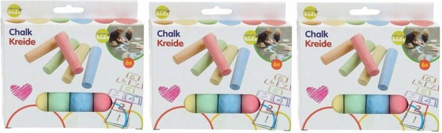 Merkloos Gekleurd Stoepkrijt 18 Stuks Stoepkrijtjes