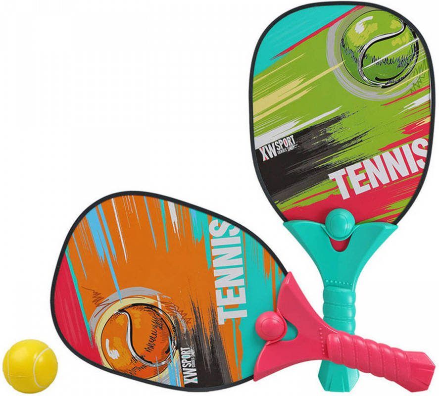 Merkloos Gekleurde Beachball/pickleball Set Met Print Buitenspeelgoed Beachballsets