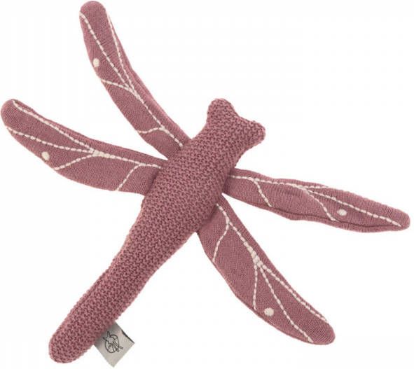 Merkloos Lässig Gebreid Speeltje En Knuffel Met Rammelaar Knetter Garden Explorer Dragonfly Red