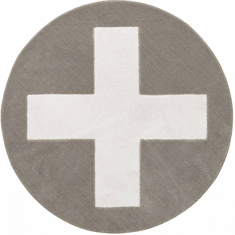 Lifetime Kidsrooms Vloerkleed Rond Grey X, 3d Effect