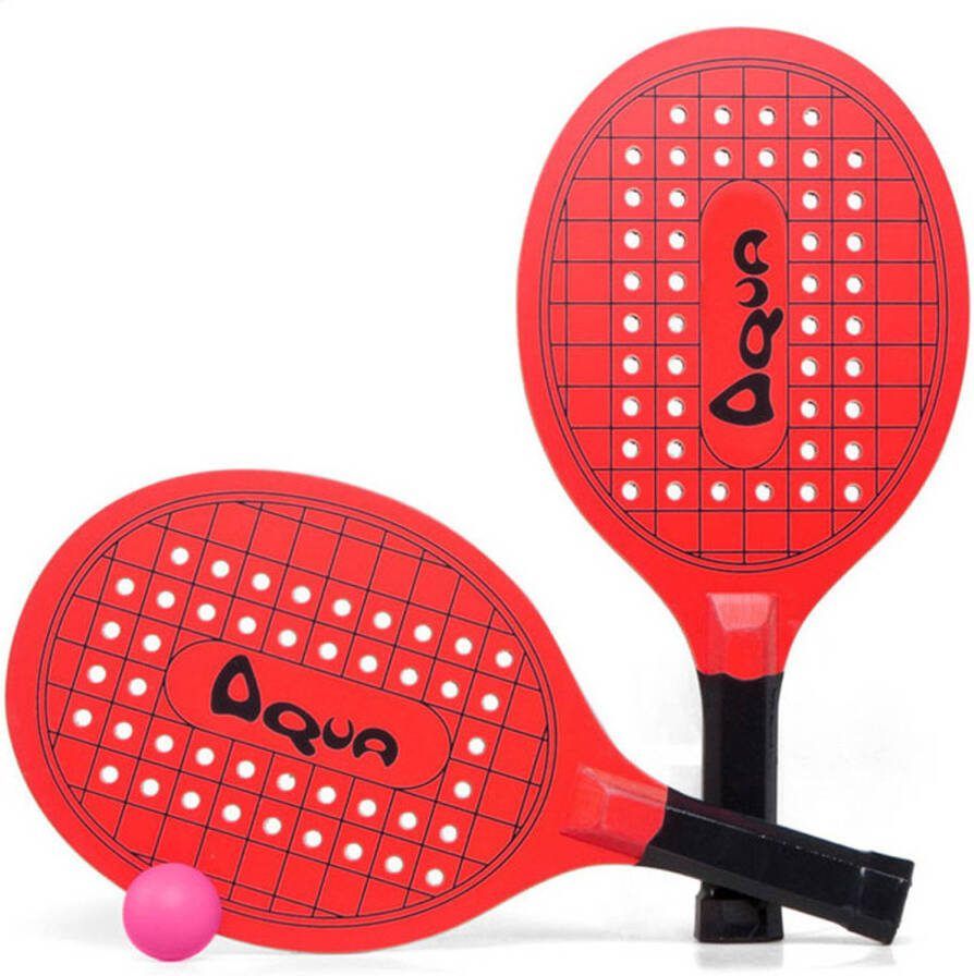 Merkloos Rode Beachball Set Met Tennisracketprint Buitenspeelgoed Beachballsets