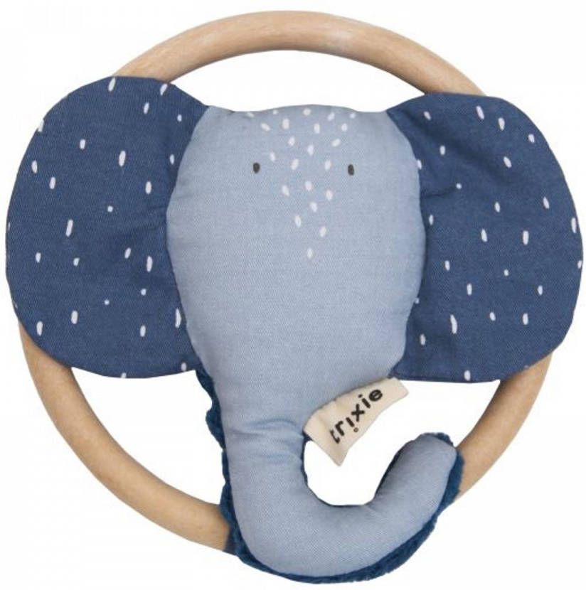 Fan Toys Trixie Rammelaar Mrs. Elephant 13 Cm Katoen/corduroy Blauw