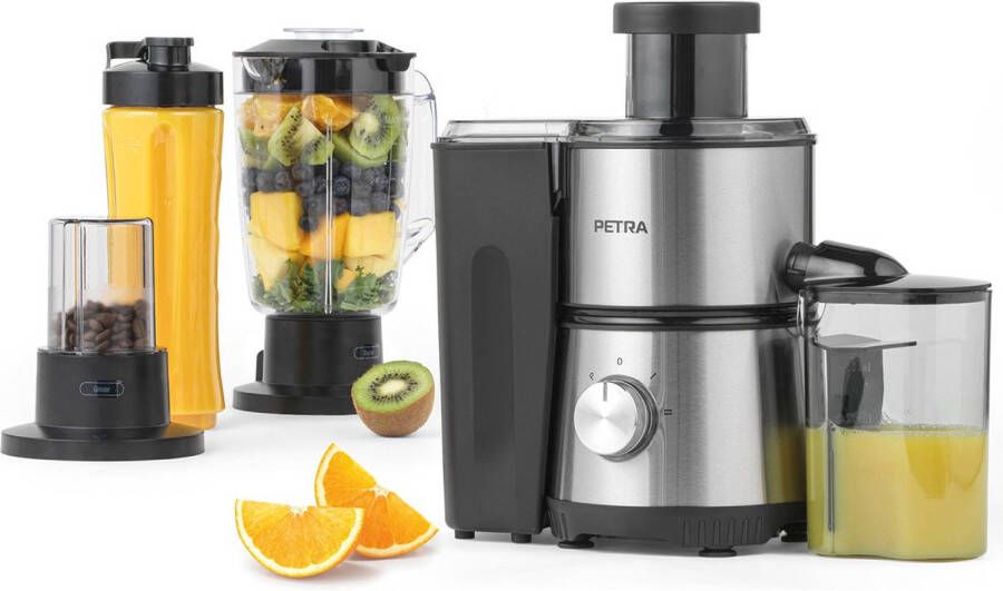 Petra 4in1 Sapcentrifuge Koffiemolen En Blender Incl. To Go Drinkbeker Groenten En Fruit