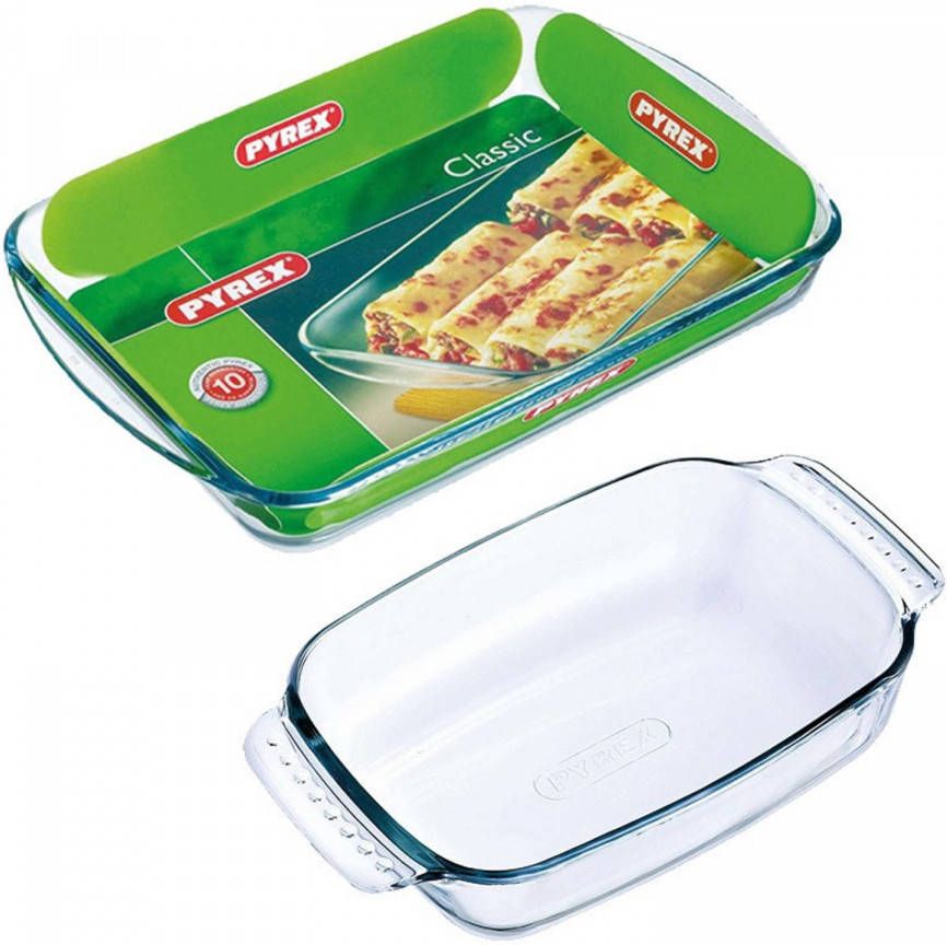 Pyrex 2x Glazen Ovenschalen 0, 7 En 3, 7 Liter Ovenschalen