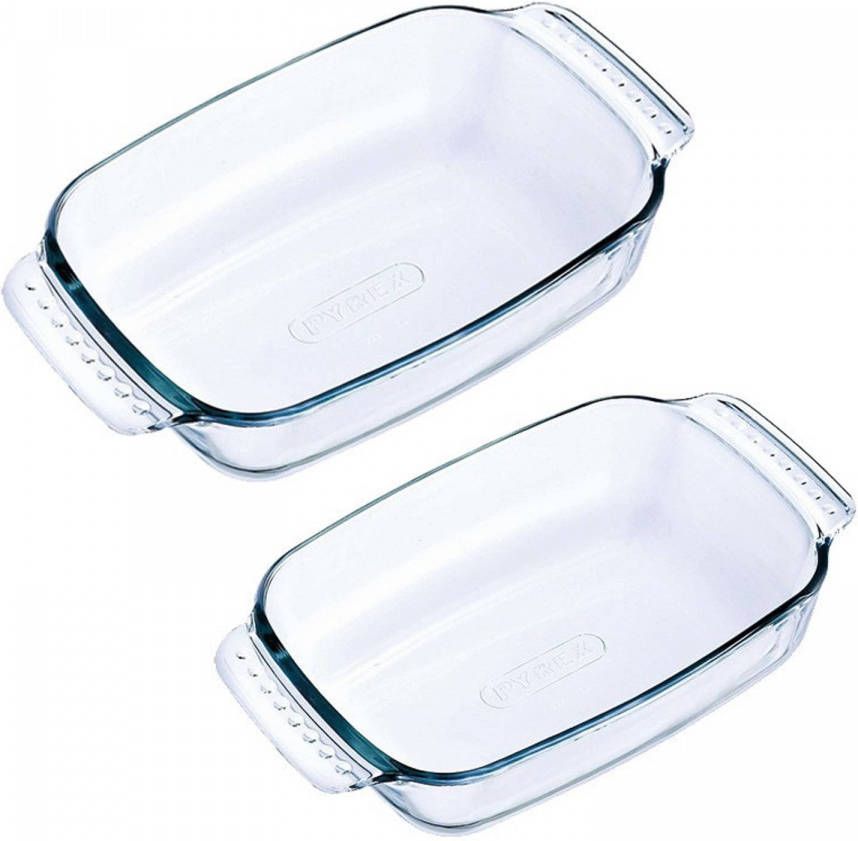 Pyrex 2x Glazen Ovenschalen 1, 2 En 0, 7 Liter Ovenschalen
