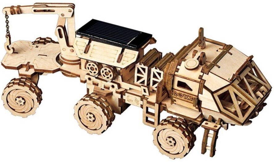 Robotime Hermes Rover Met Zonnecel Ls504 Houten Modelbouw Diy