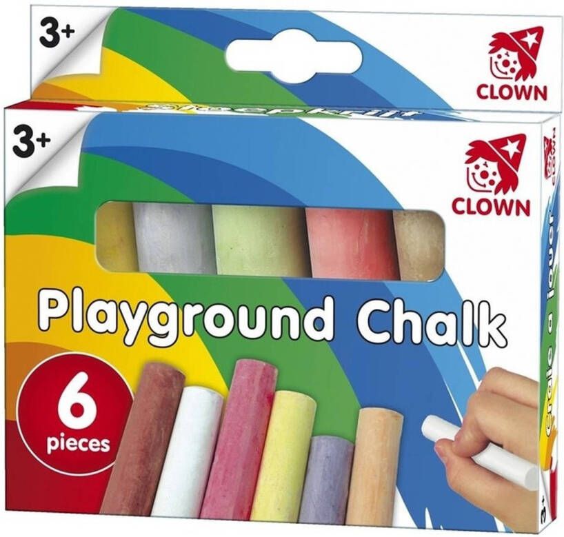 Shoppartners 5x Pakjes Clown Stoepkrijt 6 Stuks