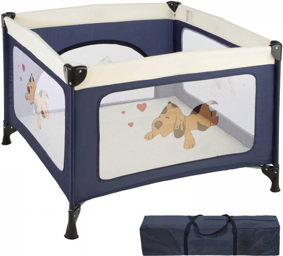 Tectake Tommy Baby Box Opklapbaar Voor Op Reis Blauw 402205