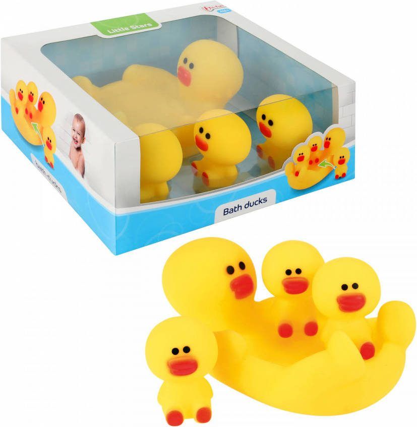 Toi-Toys Toi toys Badspeelgoed Bath Ducks Junior Vinyl Geel 4 delig
