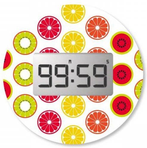 Pebbly Digitale Kookwekker, Magnetisch, Ø7 Cm, Fruit