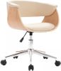 VIDAXL Kantoorstoel draaibaar gebogen hout en kunstleer cr&#xE8, me online kopen