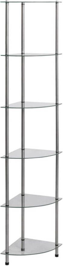 vidaXL Kastje 6 laags 30x30x160 cm gehard glas transparant