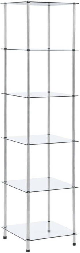 vidaXL Kastje 6 laags 40x40x160 cm gehard glas transparant