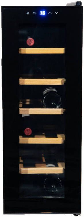Vinata Wijnkoelkast Met Zwarte Deur 12 Flessen