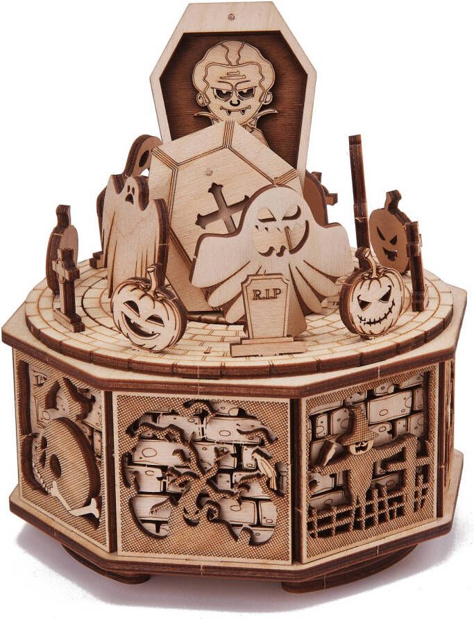 Wood Trick Happy Halloween Houten Modelbouw Muziekdoos