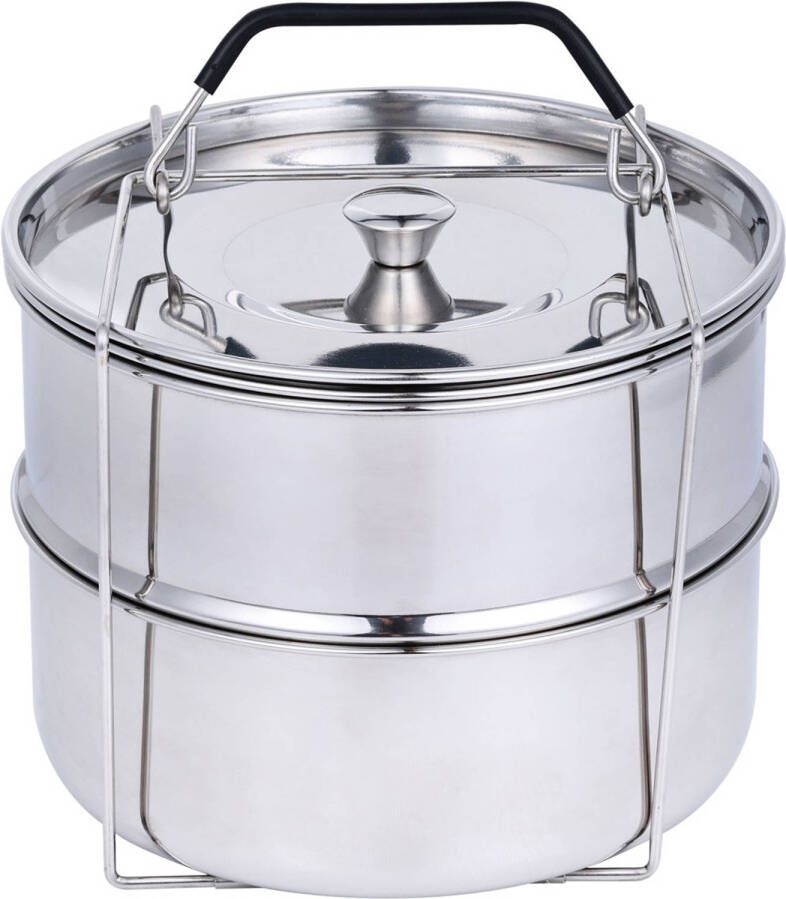 Ziva Stapelbare Rvs Dubbele Stomer Mand Met Deksel