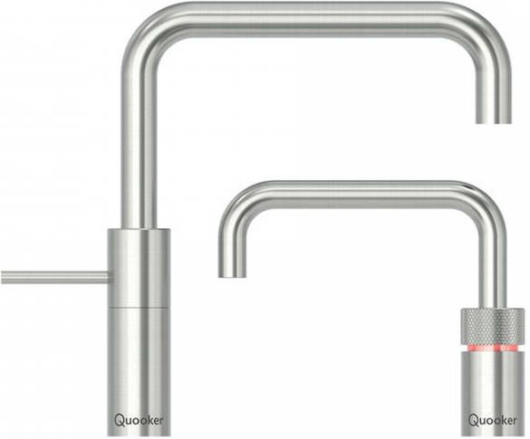 Quooker COMBI Nordic Square Twin Taps RVS