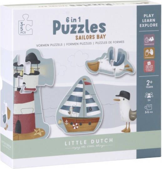 Little Dutch Vormenpuzzels Sailors Bay FSC vormenpuzzel 20 stukjes