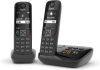 Gigaset AS690A Duo DECT draadloze telefoon met antwoordapparaat, met extra handset, zwart online kopen