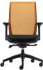 24Designs Work Synchro 4 Ergonomische Bureaustoel Zwarte Stof/oranje Mesh Zwart Onderstel online kopen