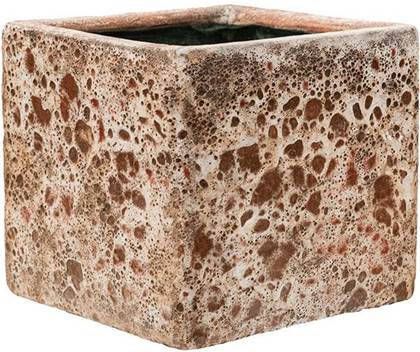 Baq Design Lava Relic Pink Cube bloempot binnen 20x20x20 cm