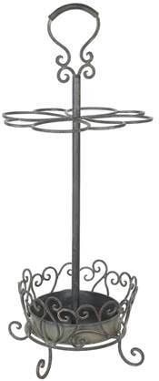 Clayre & Eef Paraplubak Ø 30x68 cm Grijs Ijzer Rond Parapluhouder