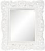 Clayre & Eef Spiegel 31x36 Cm Wit Kunstleer Rechthoek Grote Spiegel Wand Spiegel Muur Spiegel Wit Grote Spiegel Wand online kopen