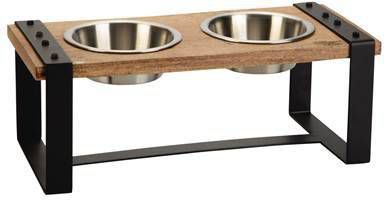 Designed by Lotte Dinerset Hout Karinto Bruin Hondenvoerbak 48x22x18 cm