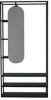 Hioshop Classe garderobe opstelling 6 planken, 1 spiegel zwart. online kopen