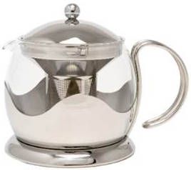 La Cafetière Theepot met Zeef, 0.66 L, Glas, Zilver