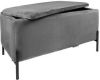 Leitmotiv Bench Snog XL velvet dark grey, matt black legs online kopen