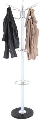 Tectake Staande Kapstok Met Paraplubak En Tashouder Wit 401034