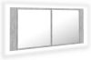 VidaXL Badkamerkast met spiegel en LED 100x12x45 cm betongrijs online kopen