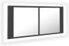 VidaXL Badkamerkast met spiegel en LED 100x12x45 cm grijs online kopen