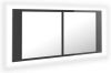 VidaXL Badkamerkast met spiegel en LED 100x12x45 cm hoogglans grijs online kopen