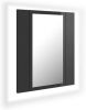 VidaXL Badkamerkast met spiegel en LED 40x12x45 cm hoogglans grijs online kopen