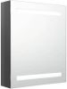VidaXL Badkamerkast met spiegel en LED 50x14x60 cm glanzend grijs online kopen