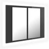 VidaXL Badkamerkast met spiegel en LED 60x12x45 cm hoogglans grijs online kopen