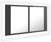 VidaXL Badkamerkast met spiegel en LED 80x12x45 cm hoogglans grijs online kopen